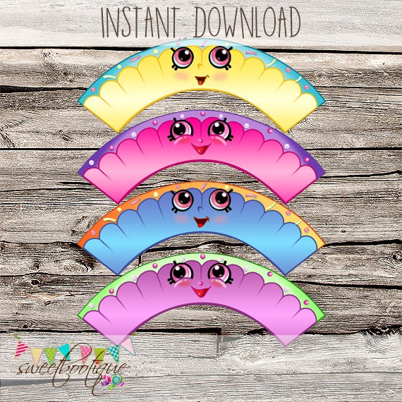 Shopkins Inspired Cupcake Wrappers Printable DIY Digital