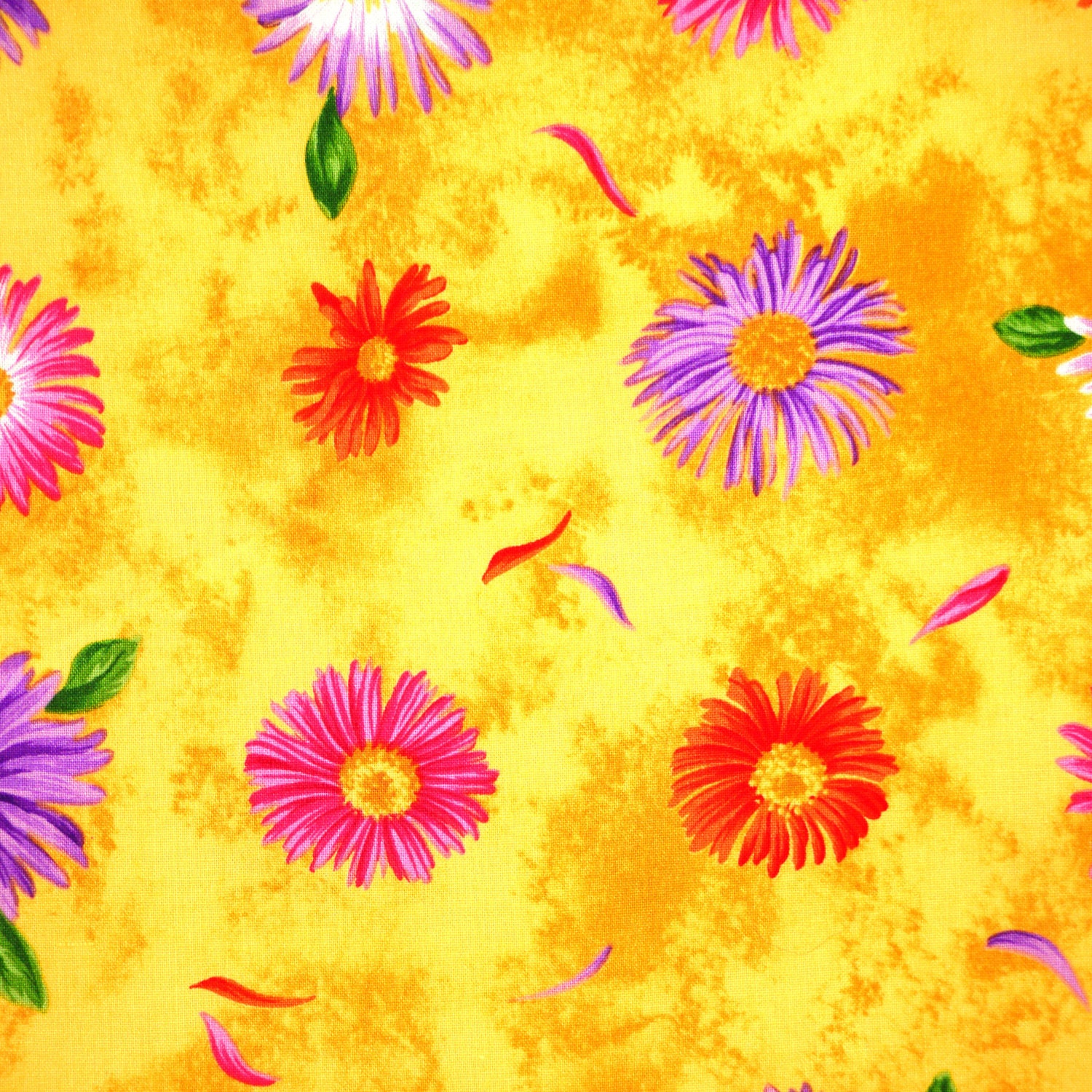 Yellow Orange Floral Print Quilting Cotton Fabric Northcott