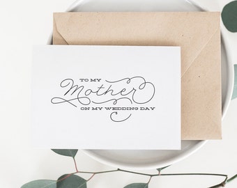 To my mother on my wedding day card, mother of the bride card, folded wedding card, to my mother wedding, day of wedding card - 004