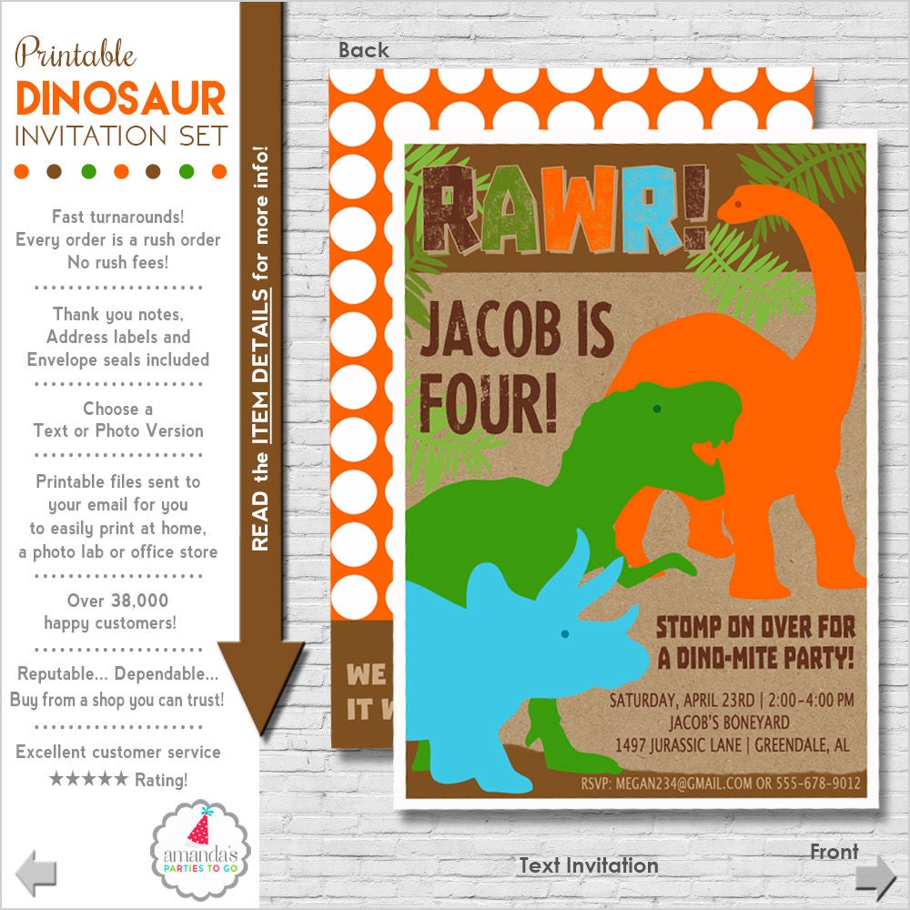 Dinosaur Birthday Invitations Free 6