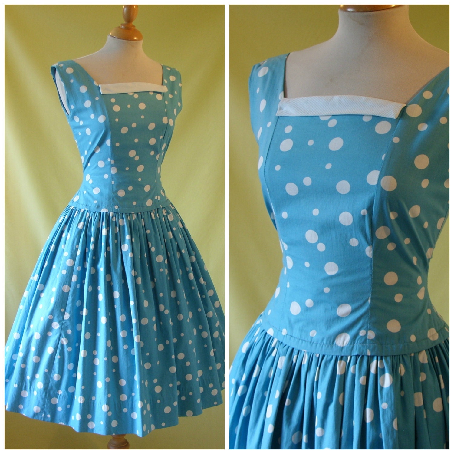 REDUCED 1950s Sun Dress / 50s Day Dress / Full Skirt