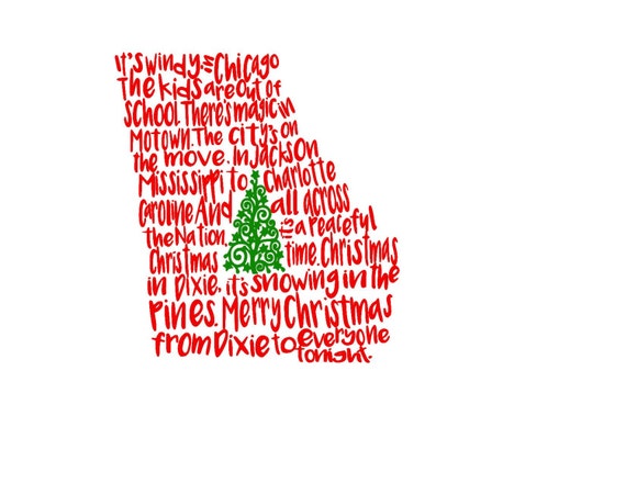 Download Georgia Christmas In Dixie Song State SVG or Silhouette