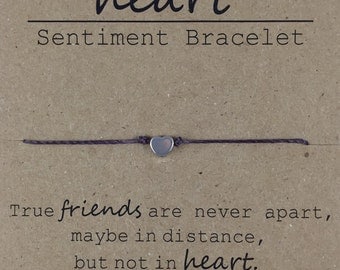 Heart Friendship Bead Bracelet, Dainty Bead Bracelet, True friend bracelet, Best Friend Gift, Friend Moving Away Gift, Sentimental Gift