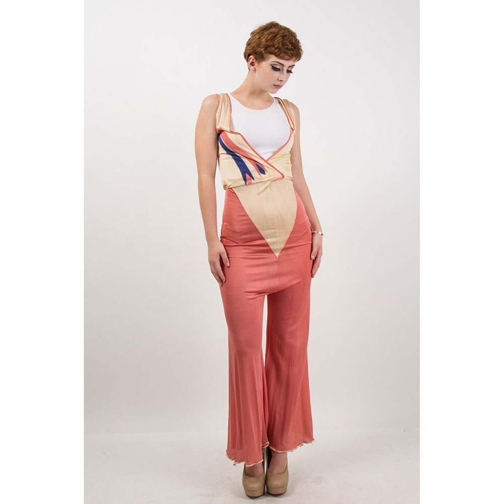 RESERVED 1930s beach pajamas / Loungewear / Vintage rayon