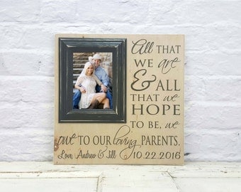 Parents Wedding Gift, Thank You Gift For Parents, Wedding Gift Parents, Personalized Picture Frame 16x16