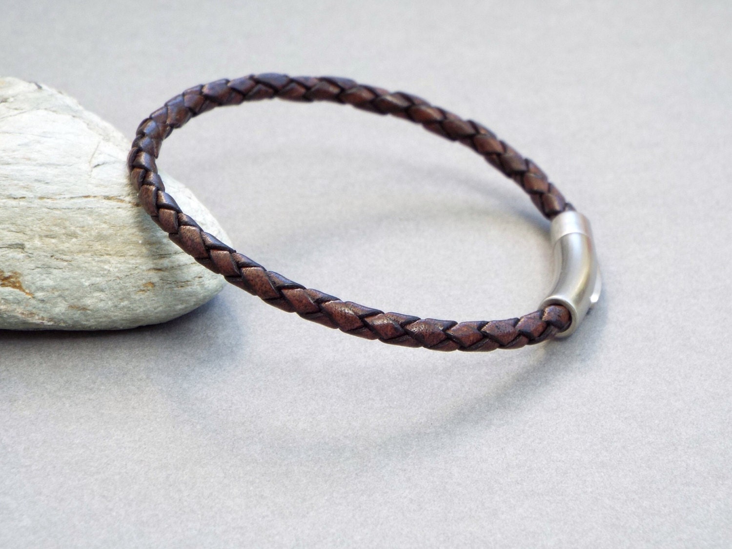 Mens Leather Bracelet Braided Bracelet Boyfriend Gift