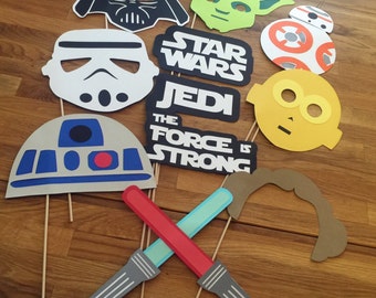 Photo Props: The Large Star Wars Set (12 Pieces) - party wedding birthday jedi force decoration yoda darth vader bb-8 centerpiece awakens