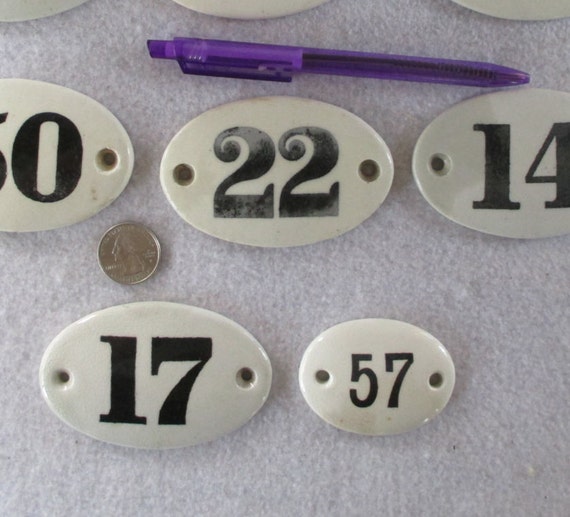 Items similar to Ceramic Door Number, Antique Victorian Vintage Hotel