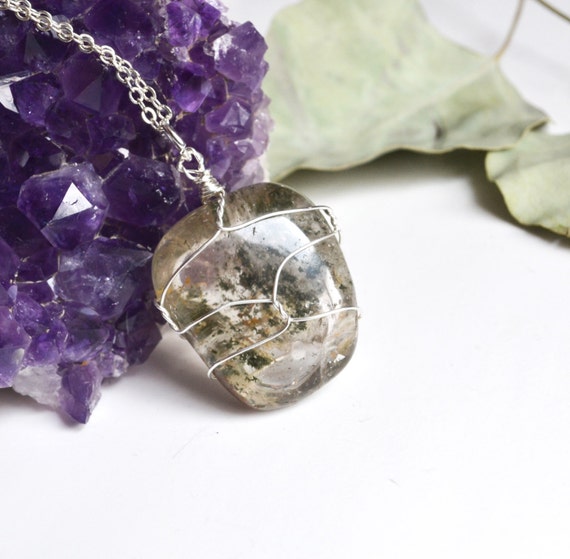 Garden Quartz Necklace Healing Stones Lodolite Seer by LOVEnLAVISH