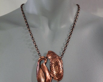 Textured Organic Die Formed Copper Necklace