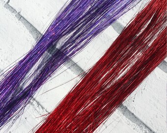 Red / Purple Hair Tinsel 18/19 inches Long 10g Pack 120+ Strands