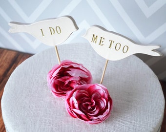 I Do Me Too Birds - Wedding Cake Toppers - small size