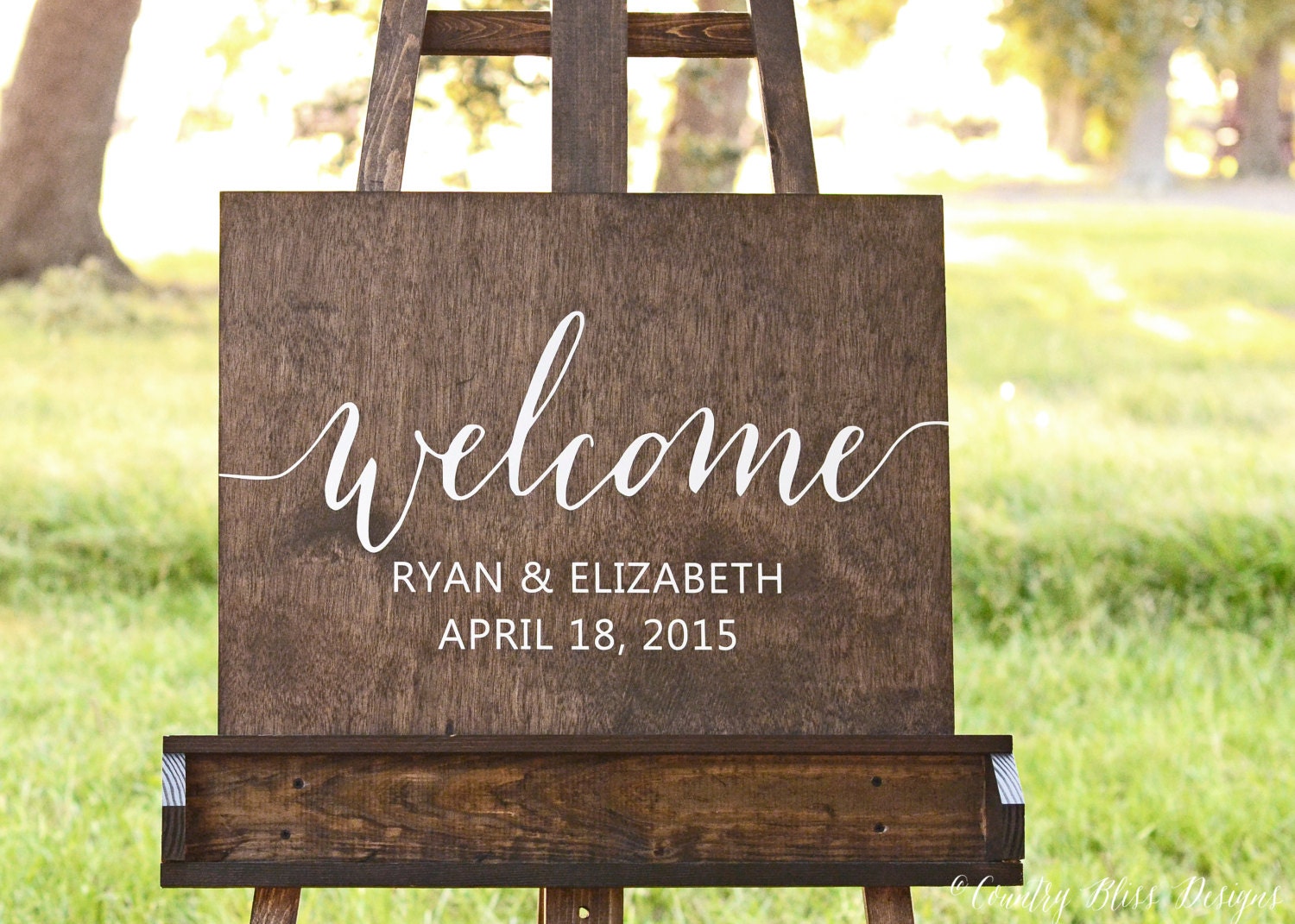 Welcome wedding sign Wooden Welcome Sign by countryblissdesigns