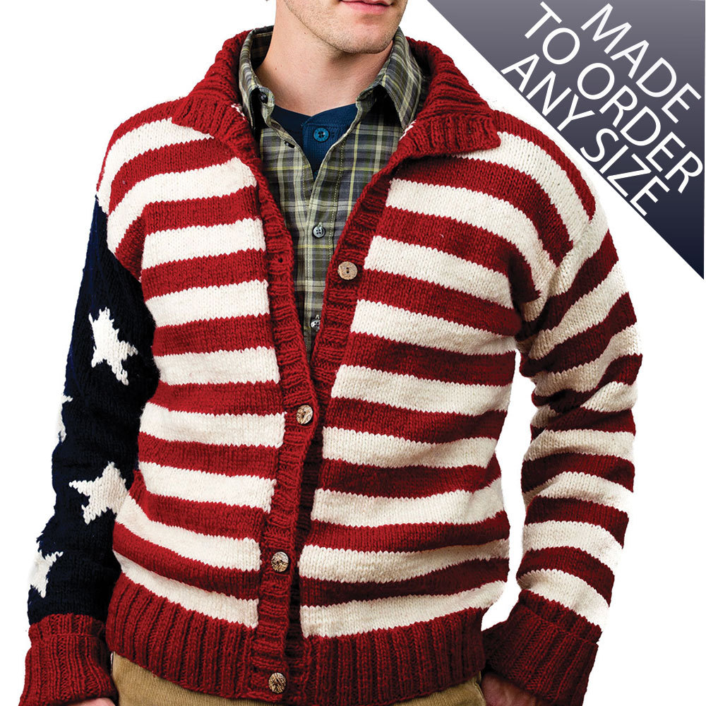 American Flag Cardigan Sweater Stars and by CampKitschyKnits