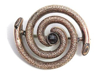 Victorian Garnet Brooch antique Jewelry Brooch Brass Jewellery 1800s Gemstone