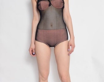 Vintage 80'sFishnet One Piece Swimsuit