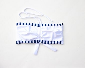 White Bikini Top, Plus Size Bikini, White Bathing Suit, Striped Swimsuit, DDD Bikini Top, Swimsuit Top, Bathing Suit Top