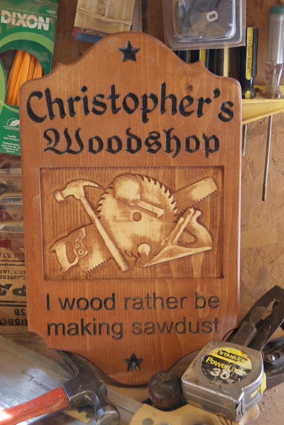 Items similar to Custom Personalized Wood Shop Sign 3D 
