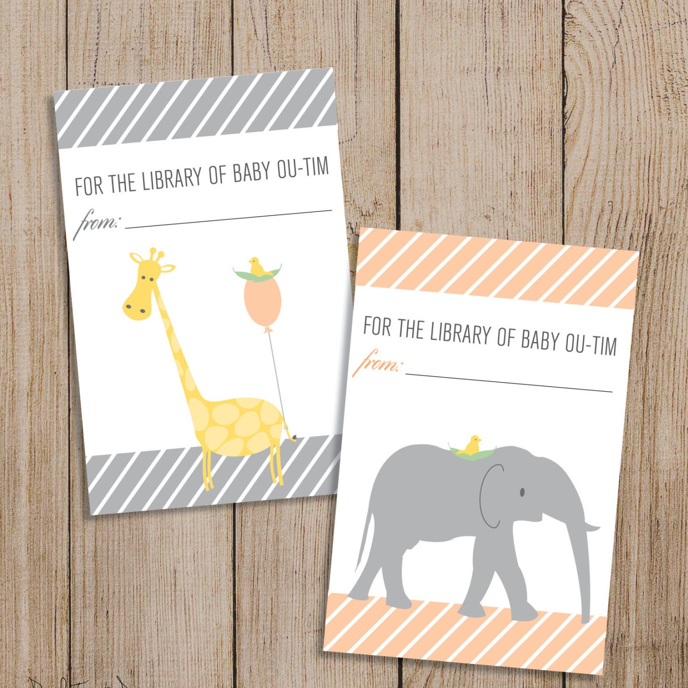 Custom Name Baby Shower Book Label or Sticker Printable. Baby