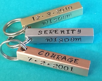 sober date,serenity prayer gift, recovery date gift, aa gift, sobriety gift, recovery gift, sobriety keyring, sober gift, motivational gift,