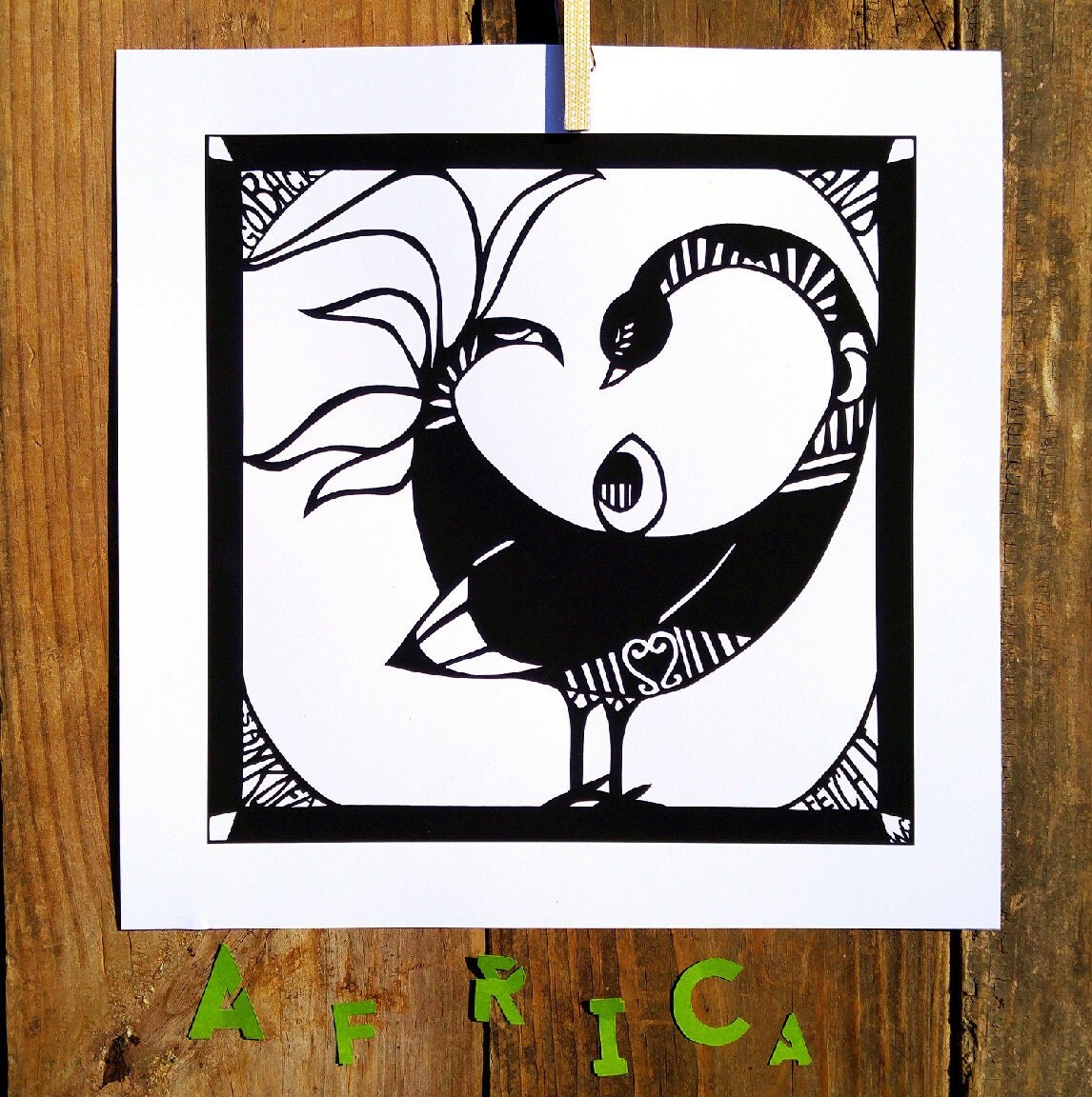 Sankofa African American Art Black Sankofa Print Cut Paper 