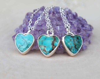 Turquoise Heart Necklace - Turquoise Heart Jewelry