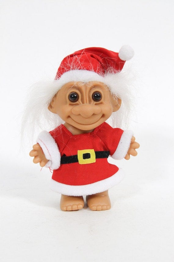 Vintage 1980s Santa Troll Doll Russ Christmas Troll Doll