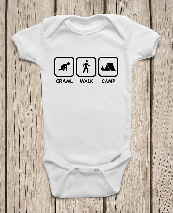 Crawl Walk Camp ONESIES ® Brand Bodysuits Baby Bodysuit or