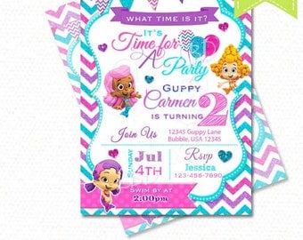 Bubble Guppies Invitation, Bubble Guppies Birthday Invitations, Photo Bubble Guppies Party Printables - Style BGJ16- 1 - YOU PRINT