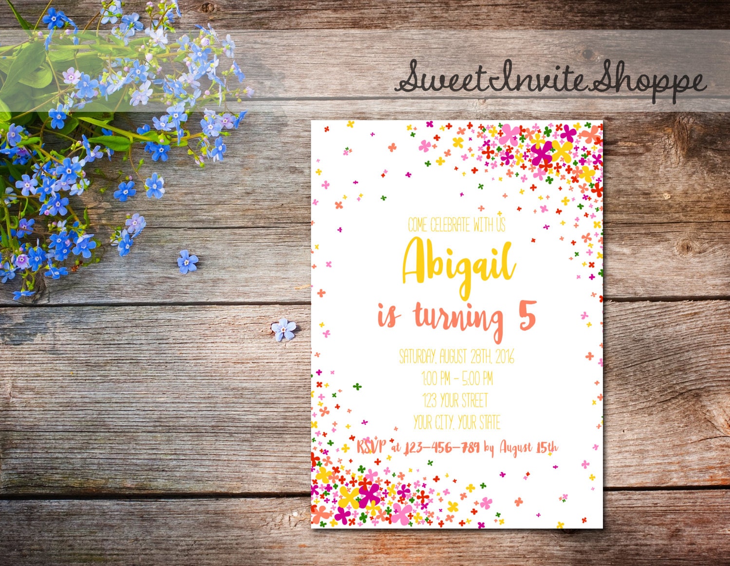 Confetti Birthday Invitations 4