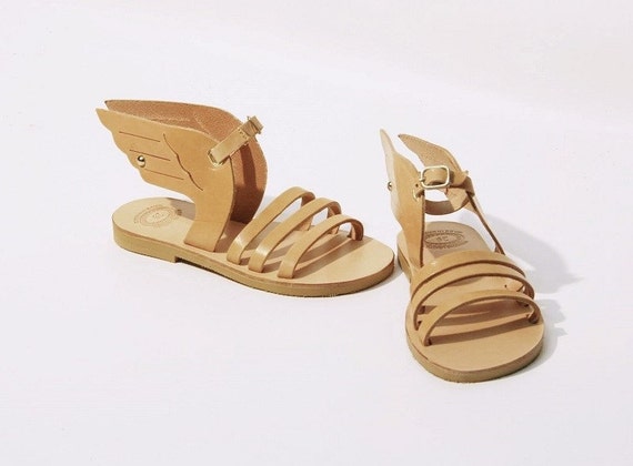 ON SALE Hermes winged Kids/Baby Sandals/Genuine Greek by Twininas