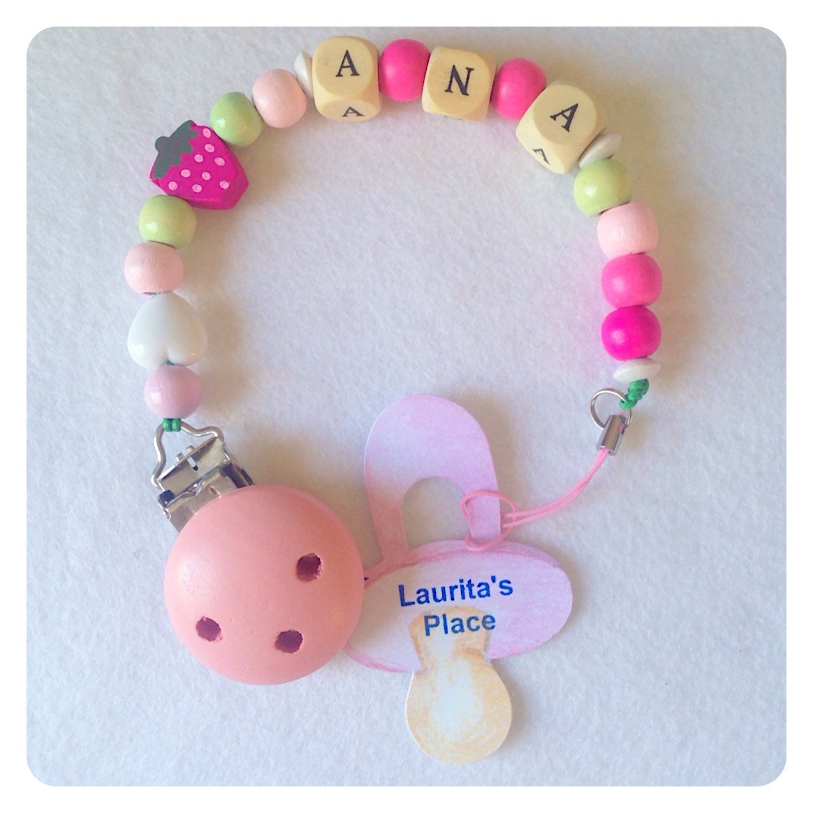 Pacifier clip personalized Personalized Baby Girl Gift