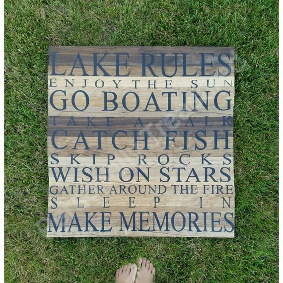 Lake Rules Lake Sign Lake Rules Sign Lake House Sign