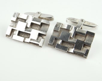 Modernist Jewelry 1970s Jewelry Minimalist jewelry Unique Gifts for Men Groom Cufflinks Wedding Cufflinks Antique Cufflinks Mens Retro R2669