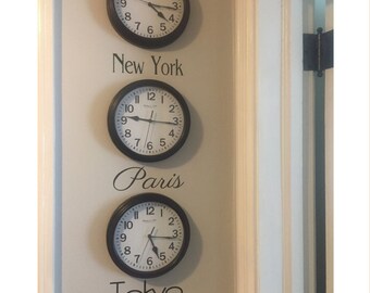 Time Zone Decal - City Names Decal - City Names for Clocks - Bucket List - Favorite Cities - Favorite City Time Zones - DIY Time Zone Clocks