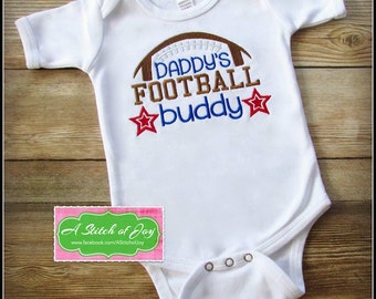 Daddy's Football Buddy Football Saying Embroidery Design - football embroidery design