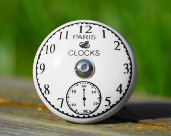 Paris knob/Paris cabinet knob/Paris ceramic knob/Paris clock knob/clock knob/clock cabinet knob/clock ceramic knob/decorative cabinet knob