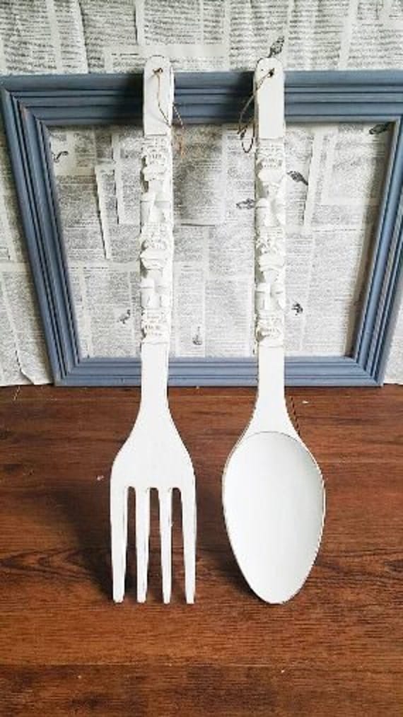 Large fork and spoon wall decor large fork by