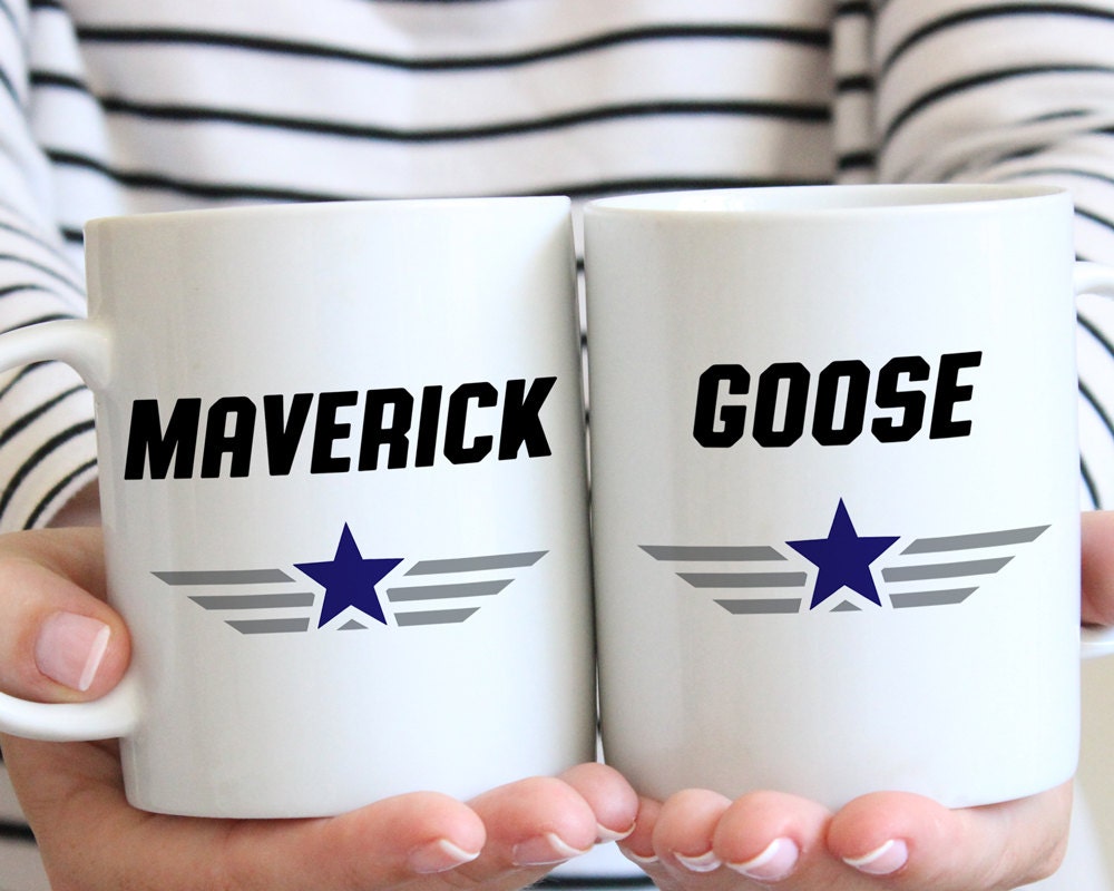 Top Gun Coffee Mug SET Two Aviation Themed Coffee Mugs Gift