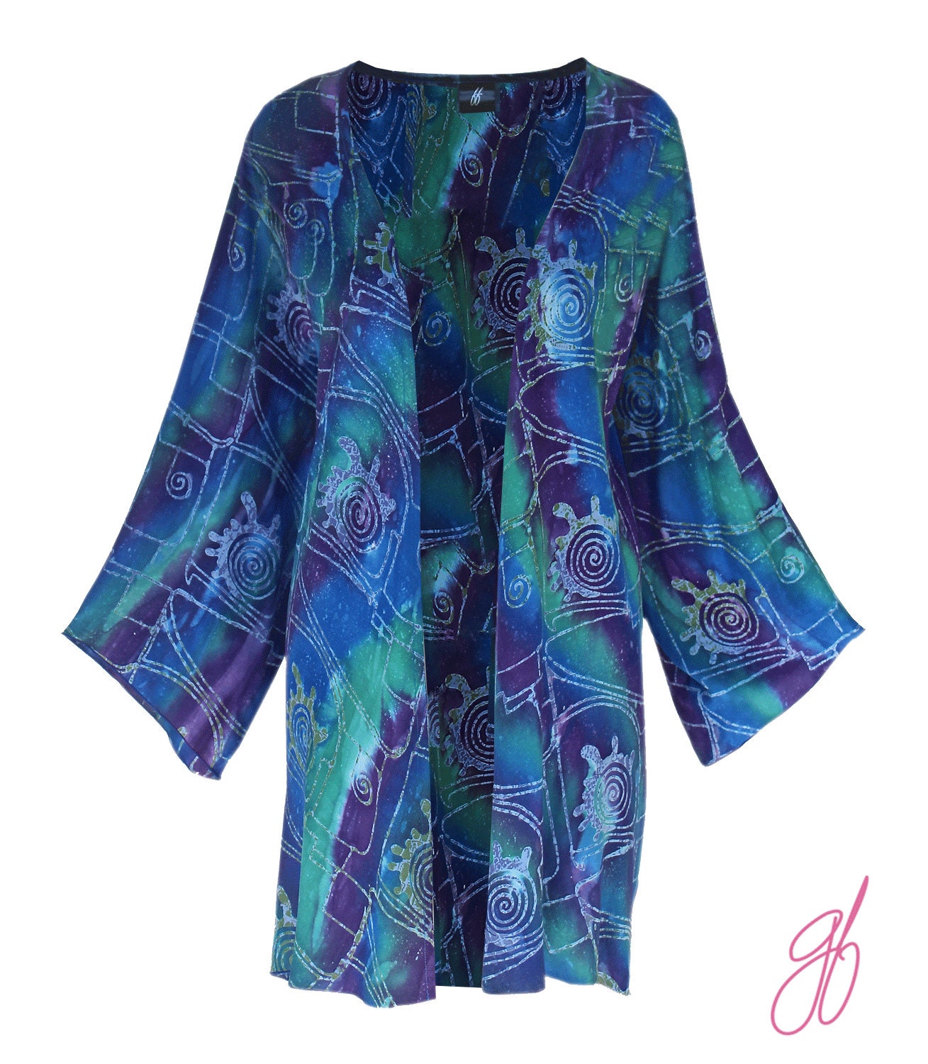 Plus Size Batik Kimono Jacket Women s by GenerousFashions 