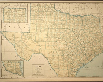 1940s texas map | Etsy