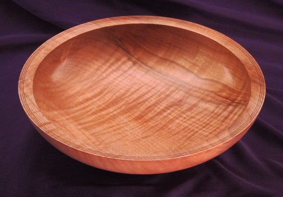 Fiddleback Maple Wood Bowl Wooden Fine Woodworking Lathe Turned 