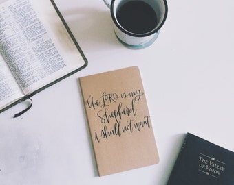 Hand lettered Scripture Moleskine Journal