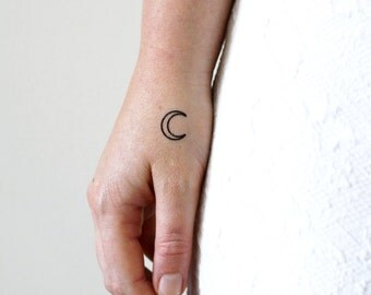 4 small moon temporary tattoos / small temporary tattoos / moon tattoos / moon child / moon gift idea / boho tattoo / bohemian tattoo