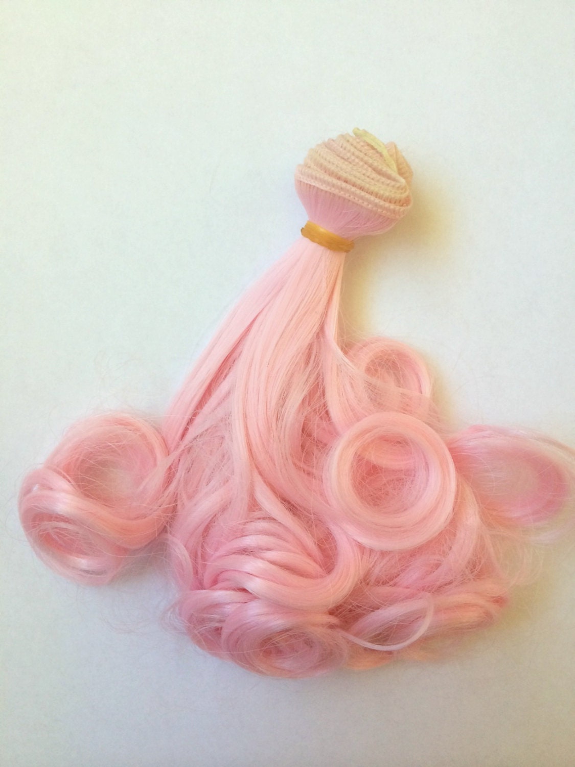 Doll Hair Weft/ Doll Wig DIY/ BJD Doll Hair Curly Light Pink