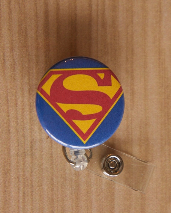 Items similar to Superman ID Badge Holder Stethoscope Tag Nurse
