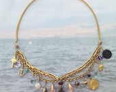 Necklace - Sea of Galilee 16" Charm Choker with Bronze Prutah - 29 AD Coin - 18K Gold Vermeil