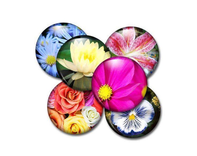 Handcrafted Flower Magnets - Refrigerator Magnets - Floral decor - Teacher Gifts - Gifts Under Ten Dollars - Stocking Stuffers