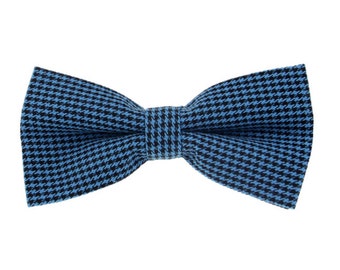 Blue Houndstooth Bowties.Suit Accessoires.Pre-tied Bowties.Mens Bowties