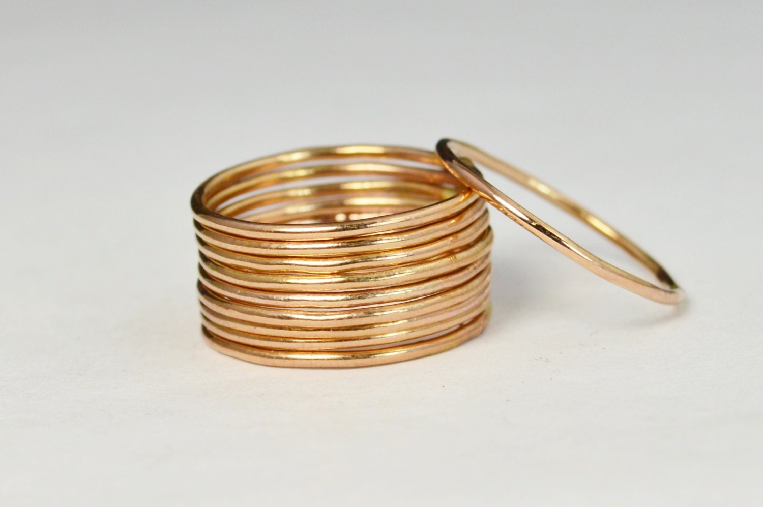 Thin Round 14k Rose Gold Filled Stackable Rings Stacking